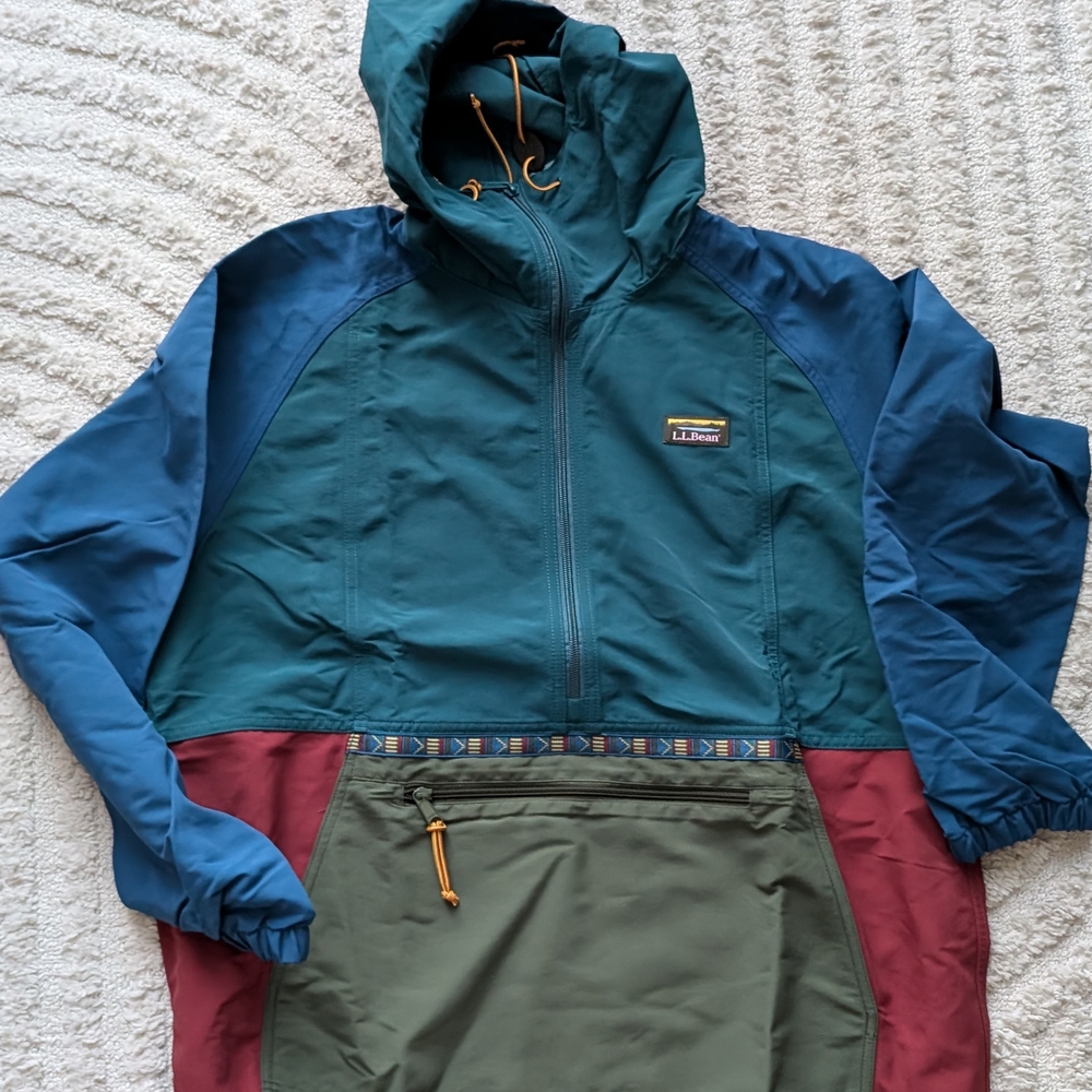 L.L. Bean Blue and Green Windbreaker Jacket